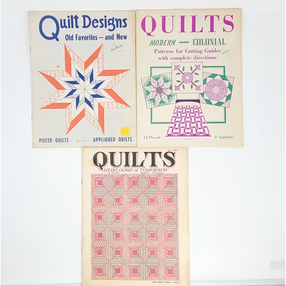 Aunt Martha's Vintage Quilt Pattern Booklets Lot of 3 Colonial Patterns Good